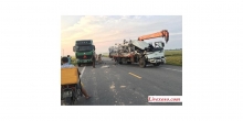Nghệ An: Xe cẩu đâm đuôi xe ben, phụ xe gãy cả 2 chân