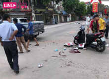 Bắc Giang: Đâm ngang xe bán tải, người điều khiển xe máy nhập viện