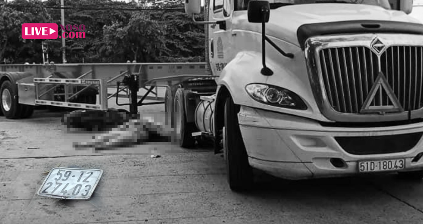 Chiếc container ôm cua thì xảy ra tai nạn