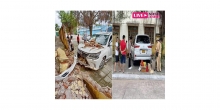 Quảng Ninh: Xe sang Lexus LX mất lái đâm sập tường trường THCS